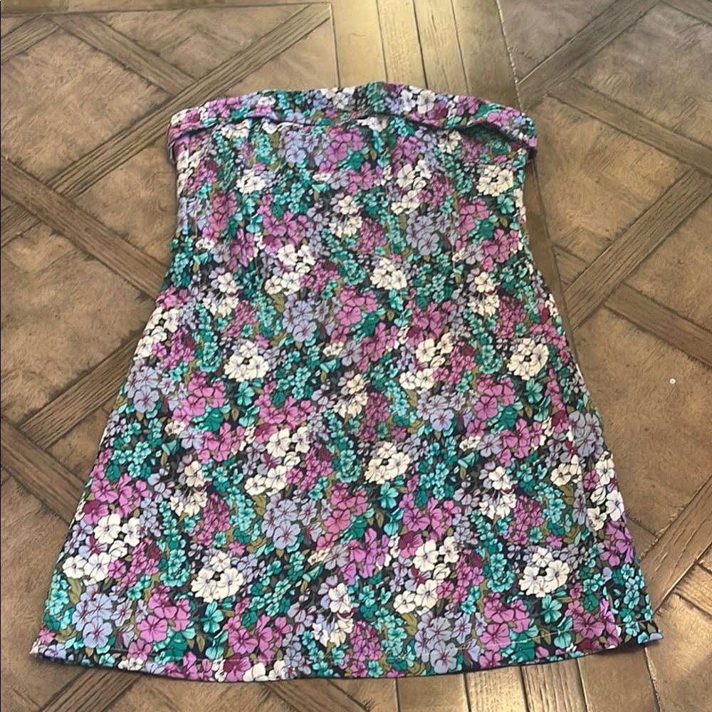 Floral Strapless Mini Dress
